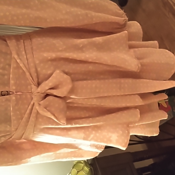 Women's pretty long sleeve pink polka dot embroidered romper by ILLA ILLA size L - Picture 6 of 6